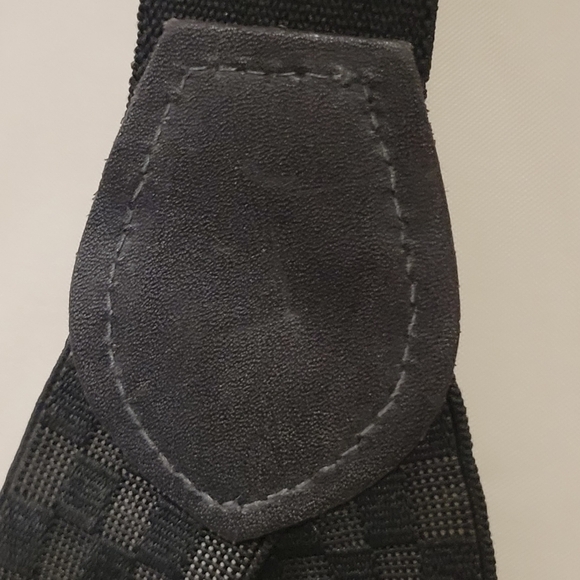 Vintage Pelican USA Black Adjustable Elastic Gold Clip on Checkered Suspenders - Picture 7 of 14